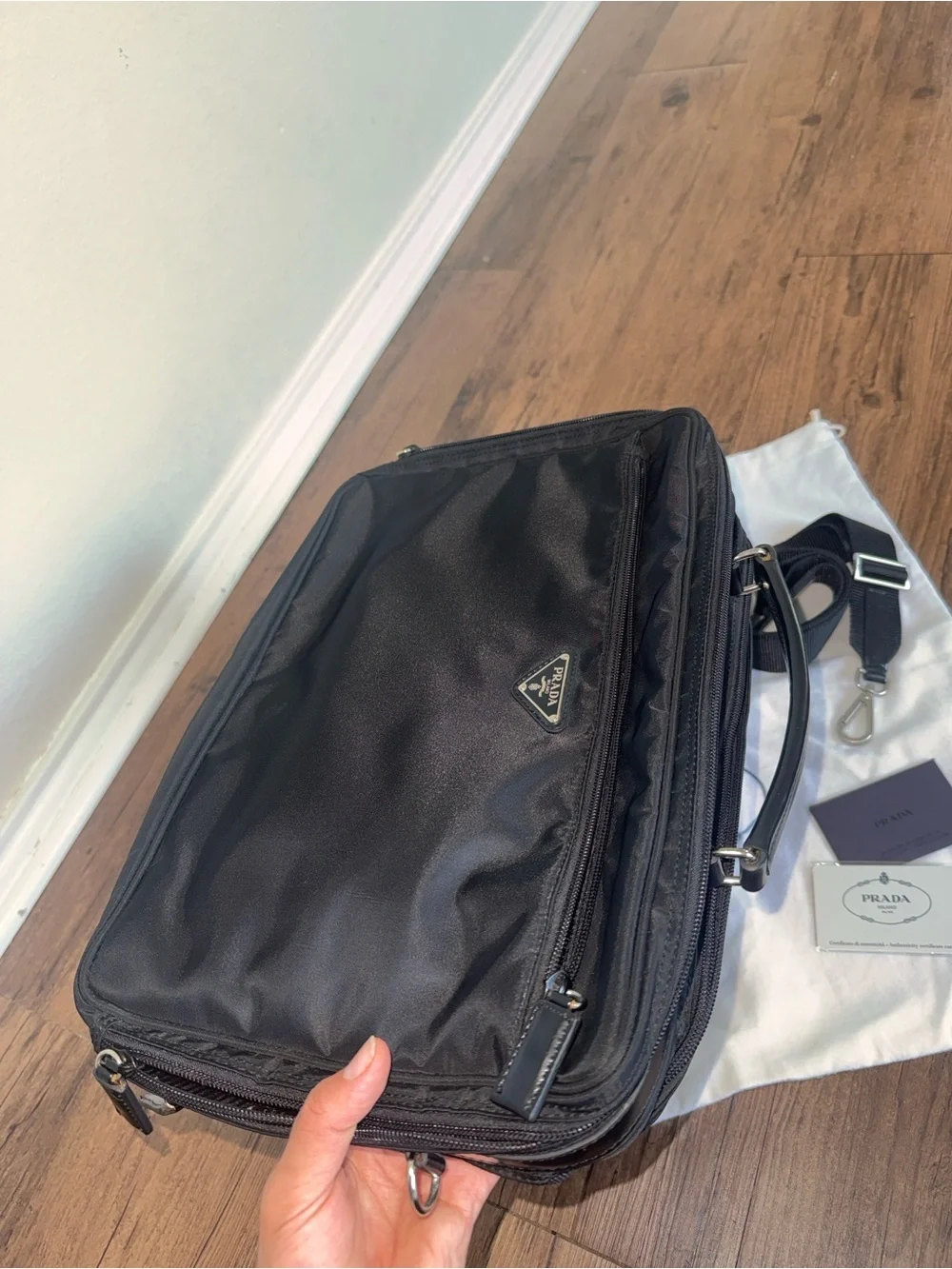 Prada Business Bag in Black Nylon Canvas